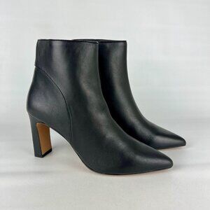 Steven Steve Madden Womens Jenn Pointed Toe Ankle Booties Black Leather size 9.5